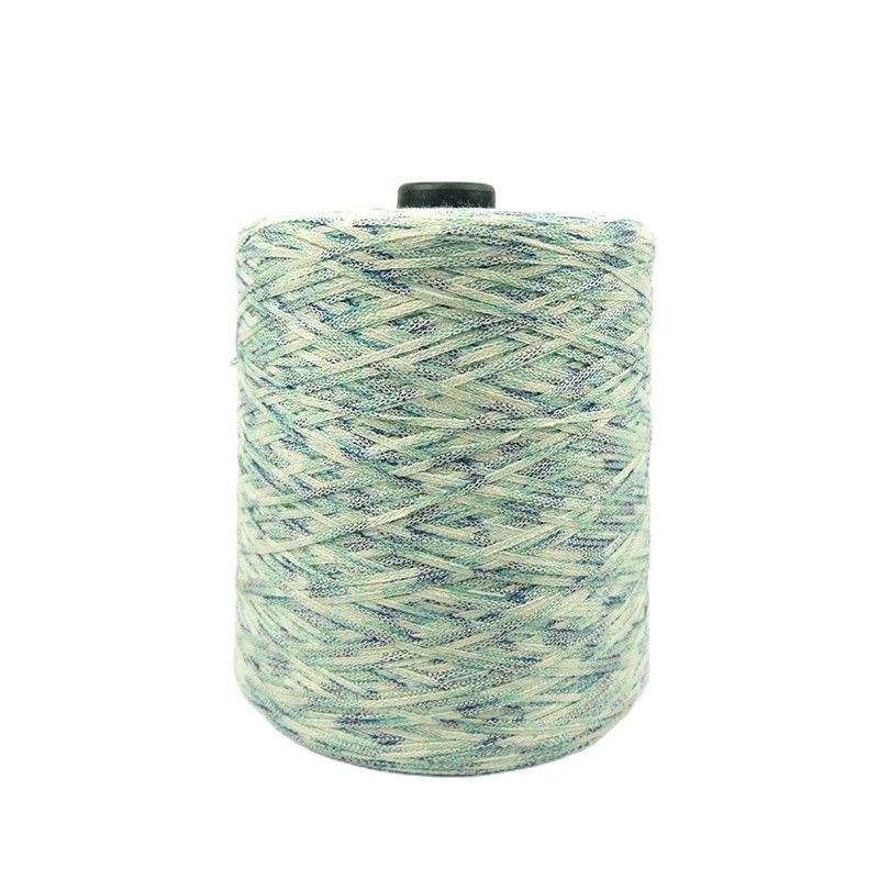 Colorful Ribbon Polyester Cotton Tape Yarn For Hand Knitting