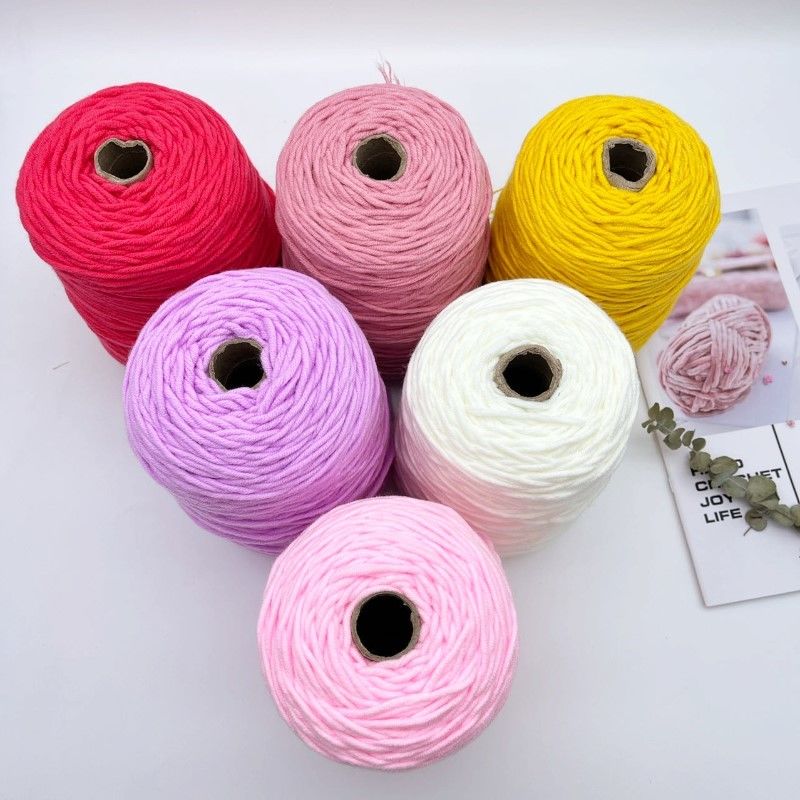 100g/400g Yarn Cone 3mm 8ply Rugs And Carpet Tufting Acrylic Yarn For ...